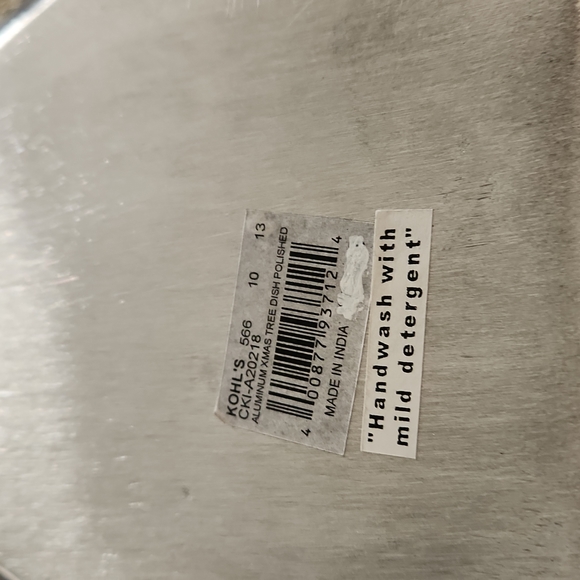 Silver Christmas tree 🎄 coffee table decorative platter aluminum polished dish - Picture 3 of 5